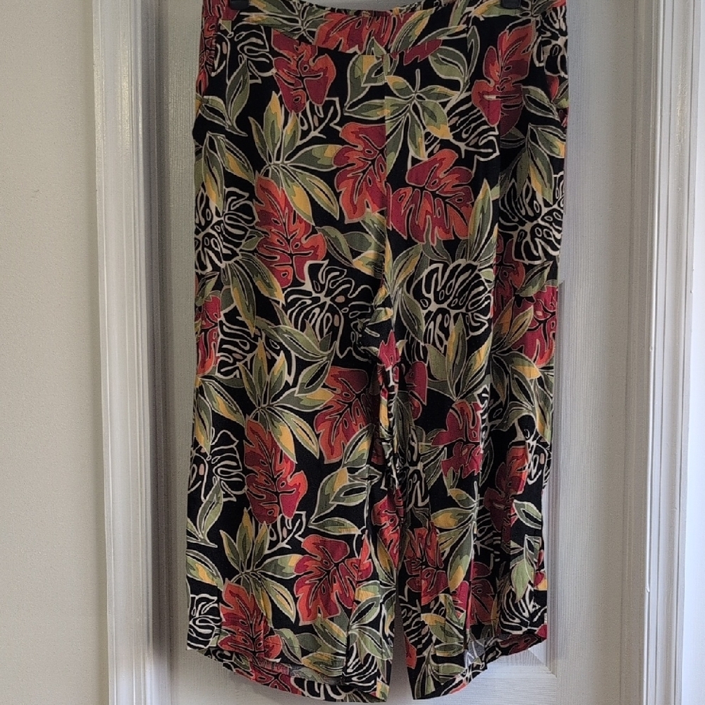 Panama Jack Colorful Leaf Pattern wide Leg Pants